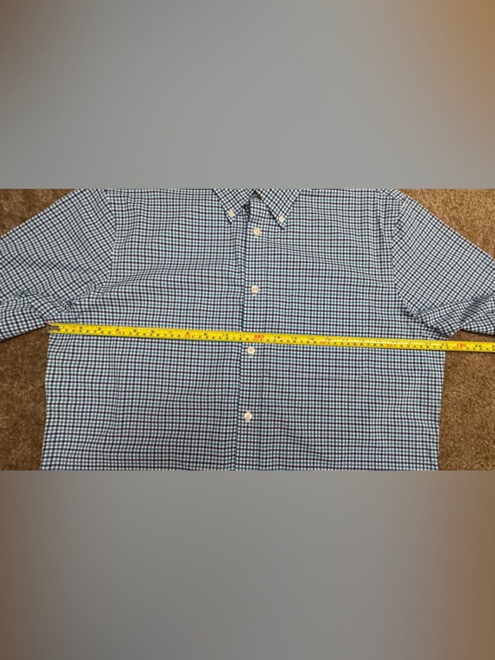 Brooks Brother’s Men's SS Blue Check Button-Down Shirt with Front Pocket size L - Picture 4 of 6